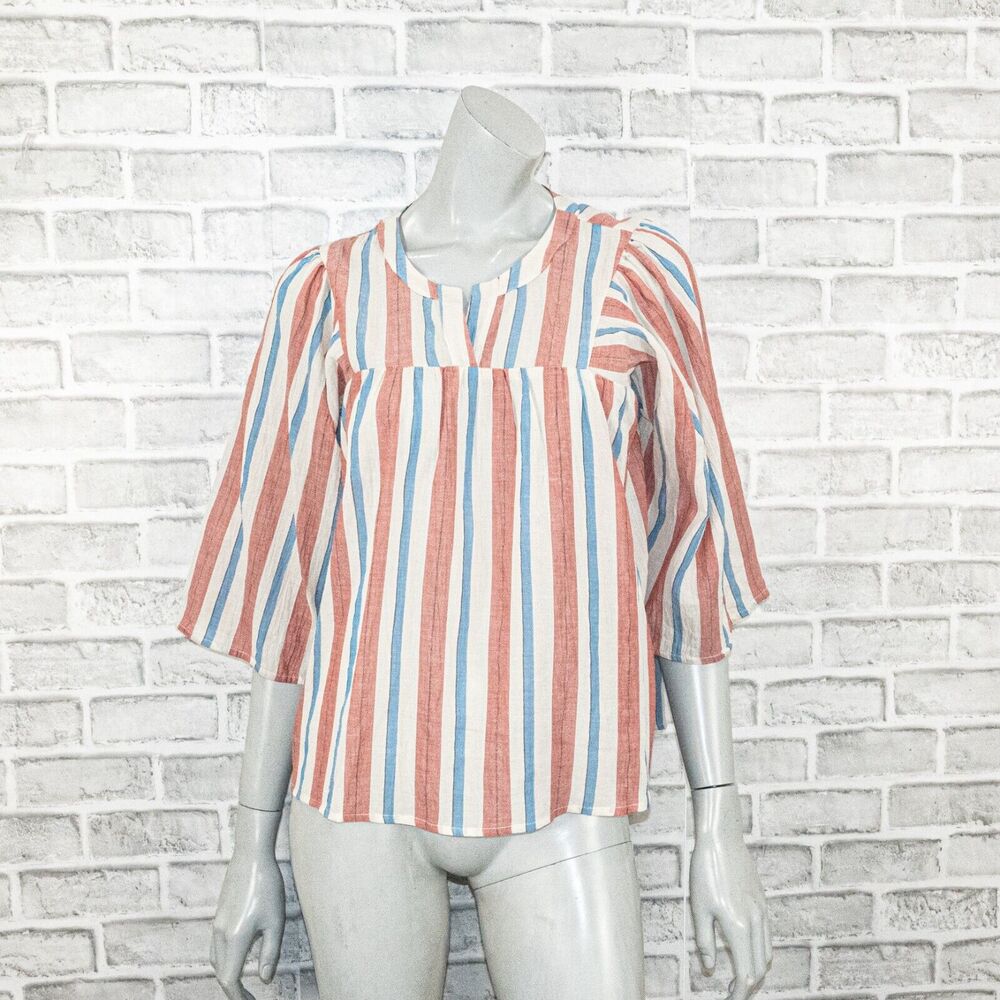 NWT Pietsie Women's Koz Top in Fez Stripe Cotton Linen M